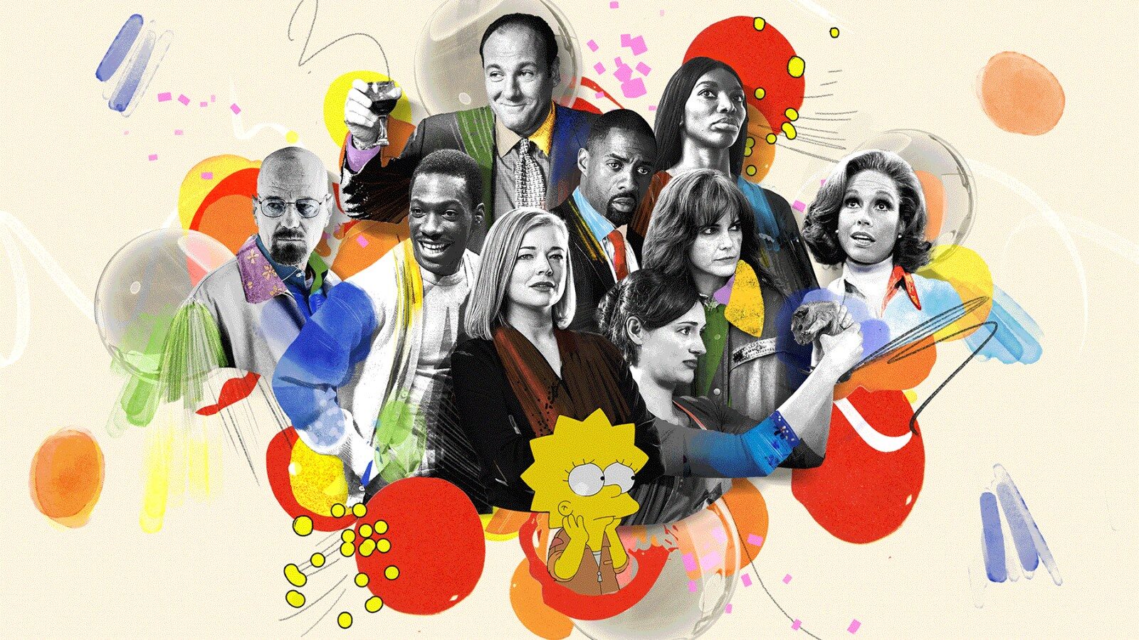 A banner image showing random characters from different TV shows.